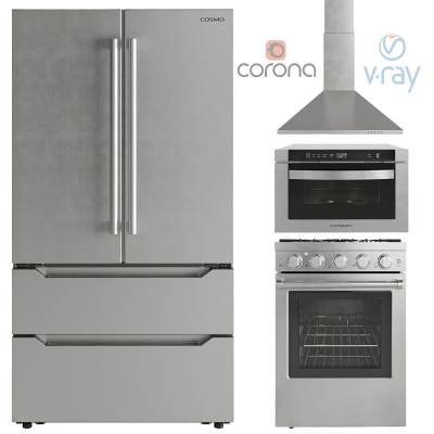 现代双门冰箱烤炉洗碗机